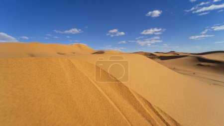 Photo for Sunset light and closeup of sand in the desert of Merzouga in Morocco - Royalty Free Image