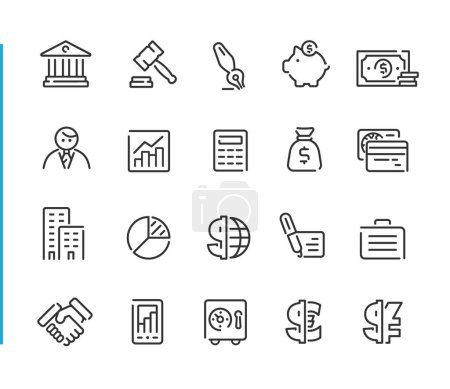 Illustration for Business and Finance Icons - Blue Line Series - Vector line icons for your digital or print projects. - Royalty Free Image