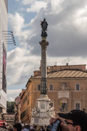Photo for Rome, Italy, September 25, 2023: Nettuno (Neptune) Fountain located at the north end of Piazza Navona. - Royalty Free Image