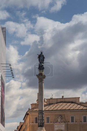 Photo for Column of the Immaculate Conception of the Blessed Virgin Mary in Piazza di Spagna in Rome, Italy, - Royalty Free Image