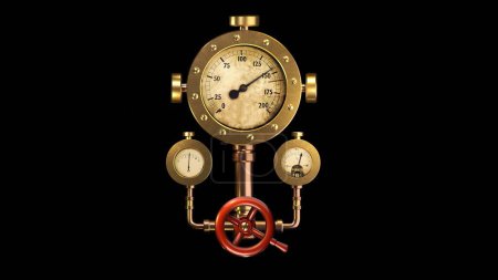 Sensor de presión en estilo steampunk.