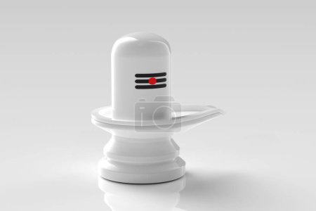 Photo for Indian Festival Maha Shivratri Shivling in White Color - 3D Illustration Render - Royalty Free Image