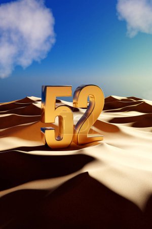 Foto de 52 Celebración del Día Nacional de los Emiratos Árabes Unidos - Golden 51 in Desert Sand - Ilustración 3D - Imagen libre de derechos
