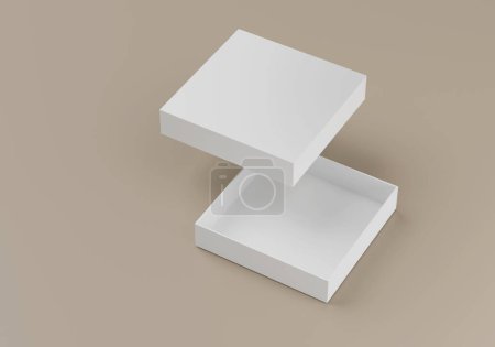 Photo for Blank White Boxes Mockup Stack up - 3D Illustration Render - Royalty Free Image