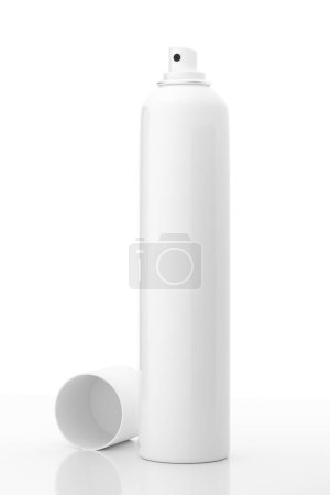 Foto de El aerosol de perfume desodorante blanco en blanco puede burlarse - 3D Illustration Render - Imagen libre de derechos
