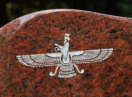 Photo for The symbol Faravahar represents the soul that continues to exist before birth and after death - Royalty Free Image