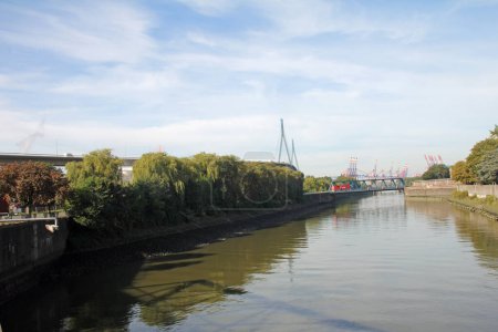 Foto de Hamburgo mi perla, en el camino en la zona portuaria - Imagen libre de derechos