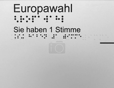 plantilla de votación para las elecciones europeas en braille
