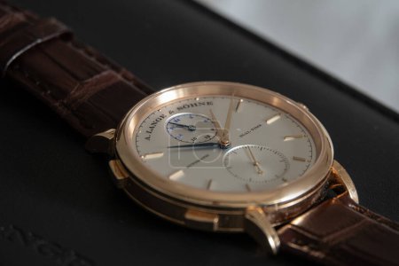 Foto de Reloj de pulsera de A. Lange und Sohne un fabricante alemán de relojes de lujo y prestigio. Copenhague, Dinamarca - 17 de septiembre de 2023. - Imagen libre de derechos