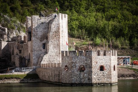 Photo for The Golubac fortress on Danube River in Serbia built in 14th century - Royalty Free Image