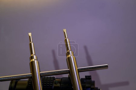 Photo for Disassemble the lens for photography into its component parts - Royalty Free Image