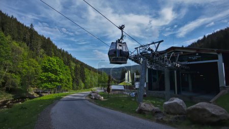 Photo for Pec Pod Snezkou,KRKONOSE, CZECH REPUBLIC, 05.29.2023:The lower station of the cable car to Sneka in summer day. - Royalty Free Image