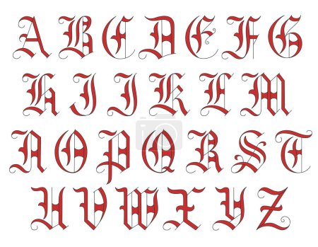 Foto de Alfabeto de monograma de mayúsculas góticas de lujo - Imagen libre de derechos
