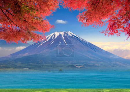 Foto de La representación 3d de buena vista con hermoso monte fuji - Imagen libre de derechos