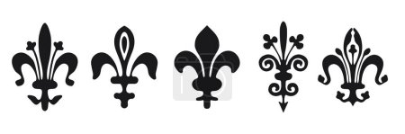 Téléchargez les photos : Ensemble d'emblèmes Symboles Fleur de Lys - en image libre de droit