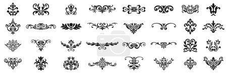 Illustration for Vector set: vintage calligraphic design elements and page decoration for retro design with old ornaments. - Royalty Free Image