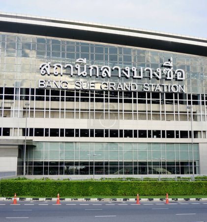 Photo for BANGKOK, THAILAND - 14 MAY : Bang sue train station facade on 14 May 2023 in Bang sue, Bangkok, Thailand - Royalty Free Image