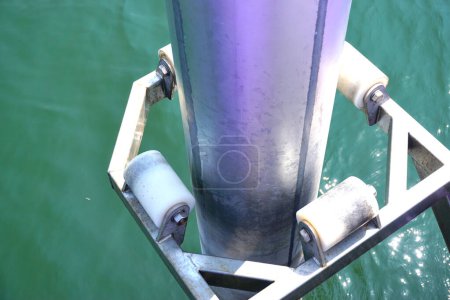 Roller for support pole of pontoon