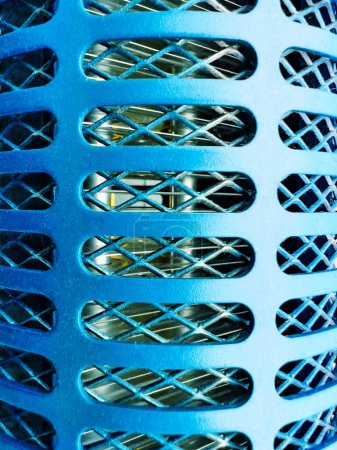 Foto de Metal abstract grid background texture close-up view of some machinery radiator - Imagen libre de derechos