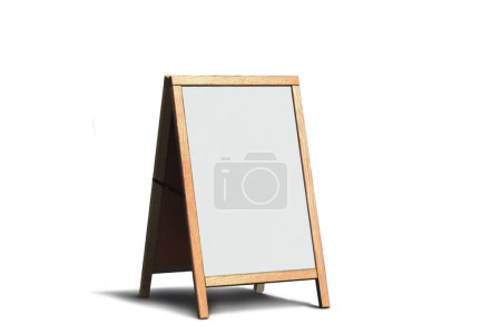 Foto de Whiteboard signage stand over white background - Imagen libre de derechos