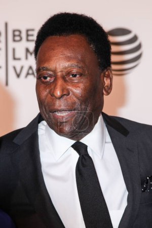 Photo for NEW YORK, NY - APRIL 23: Former Brazilian footballer Pele attends 'Pele: Birth Of A Legend' Premiere - 2016 Tribeca Film Festival at John Zuccotti Theater at BMCC Tribeca Performing Arts Center on April 23, 2016 in New York City - Royalty Free Image