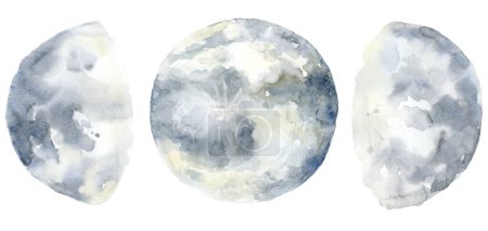 Photo for Moon Phase. Celestial Graphic. Watercolor Illustration. - Royalty Free Image