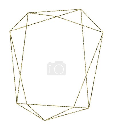 Photo for Abstract Gold Frame. Border on the white Background. - Royalty Free Image