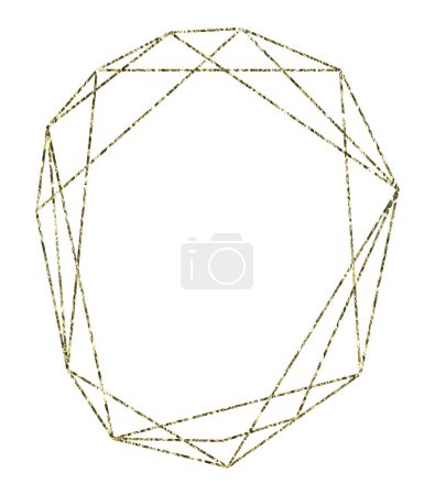 Photo for Abstract Gold Frame. Border on the white Background. - Royalty Free Image