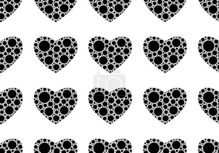 Téléchargez les photos : Illustration sans couture de coeurs pointillés isolés sur fond blanc - en image libre de droit
