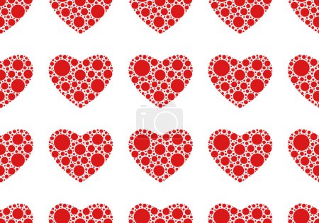 Téléchargez les photos : Coeurs pointillés sans couture isolés sur fond blanc - en image libre de droit