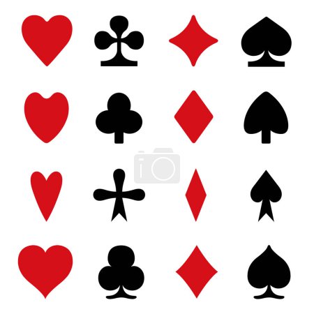 Téléchargez les photos : Jeu de différents symboles de cartes à jouer isolés sur blanc - en image libre de droit
