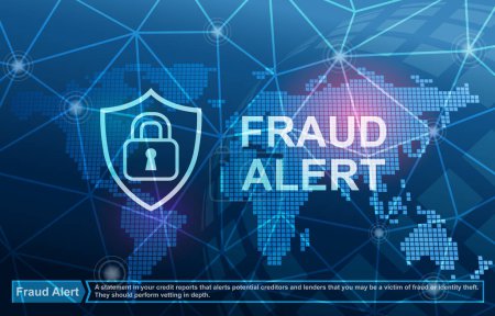 Photo for Fraud Alert Credit Report Warning Background - Royalty Free Image