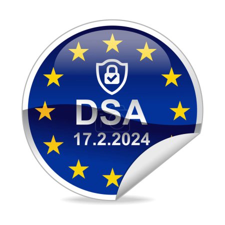 Téléchargez les photos : Autocollant de notification DSA Digital Services Act - en image libre de droit