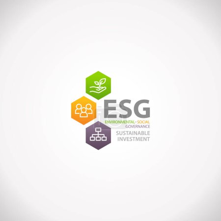 Ilustración de ESG  Environmental Social Governance Design Infographic - Imagen libre de derechos