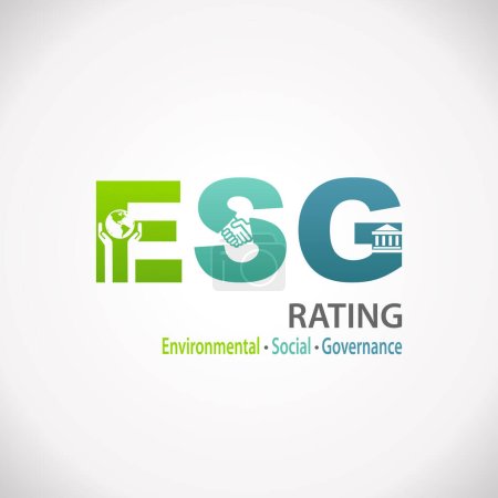 Ilustración de ESG Gobernanza Social Ambiental Diseño Texto Infografía - Imagen libre de derechos