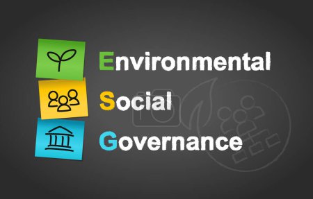 Téléchargez les photos : ESG Environmental Social Governance Post It Notes Contexte du concept - en image libre de droit