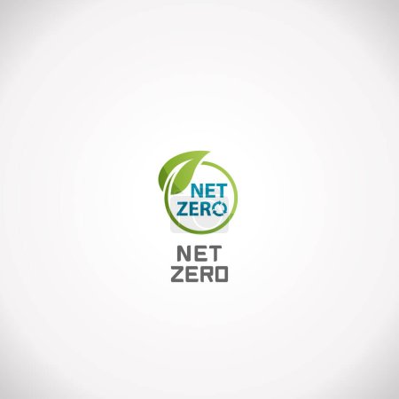 Illustration for Net Zero Greenhouse Gas Emission Target Carbon Climate Neutral Logo Design - Royalty Free Image