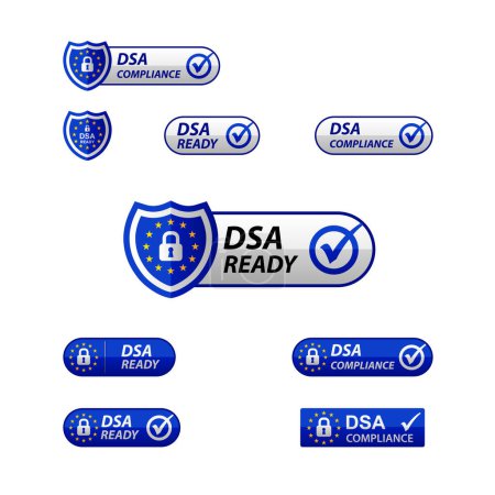 Téléchargez les illustrations : DSA Digital Services Act Bouton web Notification - en licence libre de droit