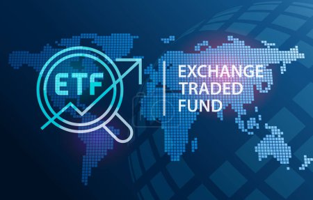 Ilustración de ETF Exchange Fondo Operado Fondo Mundial de Inversiones Antecedentes - Imagen libre de derechos