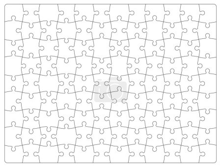 Ilustración de Jigsaw rompecabezas patrón de cuadrícula en blanco o fondo. Jigsaw rompecabezas juego vector plantilla, partes que emparejan quiz o acertijo, concepto de desafío intelectual, fondo de la cuadrícula del rompecabezas o fondo vacío - Imagen libre de derechos