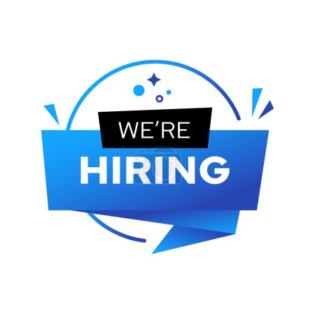 We are hiring, job offer icon. Company staff wanted, vacancy advertisement banner or sign, job candidate recruiting vector speak bubble or label. Employee recruitment, business career promotion symbol