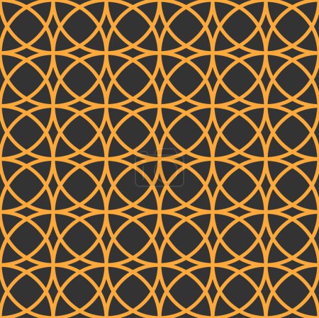 Illustration for Mashrabiya arabesque arabic pattern. Seamless islamic background. Wallpaper, fabric or textile islamic vector print with Turkish, oriental symmetry ornament. Arabian window lattice backdrop - Royalty Free Image