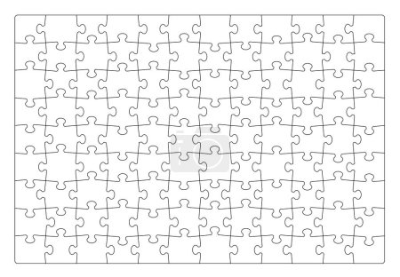 Illustration for Jigsaw puzzle grid. Puzzle game blank vector pattern or picture parts matching quiz or riddle simple texture. Challenge solve concept, fragment connect jigsaw game mosaic empty background - Royalty Free Image