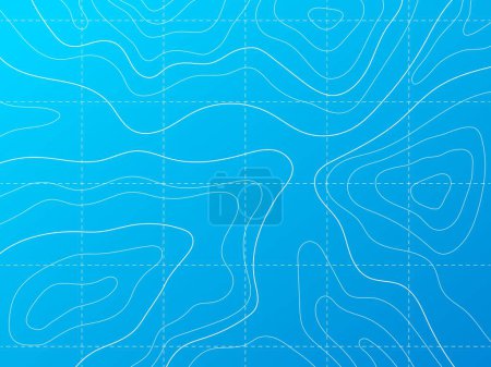 Téléchargez les illustrations : Ocean and sea line contour topographic map. Abstract blue vector background with geographic topology structure and water depth elevation. Topo relief territory cartography with curvy wavy lines - en licence libre de droit