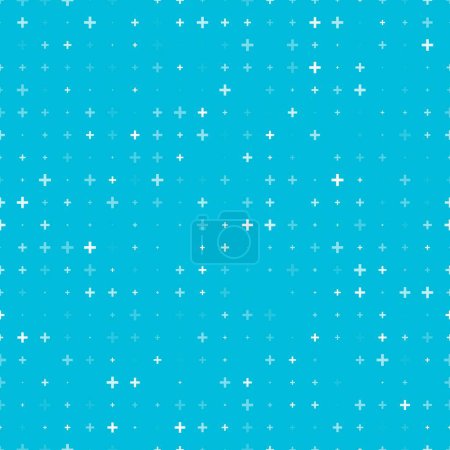 Illustration for Plus hospital pattern background of seamless cross, health and medicine vector geometric symbols. Medical ornament of plus cross pattern for clinic poster, doctor or pharmacy website blue background - Royalty Free Image