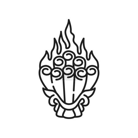 Ilustración de Buddhism symbol of wish granting jewel, Buddhist religious vector icon of Dharma and meditation. Tibetan Buddhism religious sign of wish granting jewel from Hinduism, Buddha or Ashtamangala symbol - Imagen libre de derechos