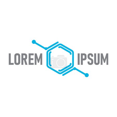 Illustration for Molecule icon. Biology technology, microbiology science atom vector symbol. Cell medicine laboratory, physics research or chemistry innovation emblem, company icon with atom or molecular structure - Royalty Free Image