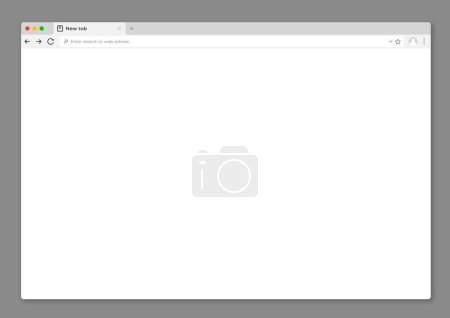 Ilustración de Interfaz de la ventana del navegador web de Internet maqueta o página del sitio web pestaña, plantilla de vector. Pantalla de ventana del navegador web de Internet maqueta, marco del sitio web de la computadora con diseño de interfaz de barra de búsqueda en blanco url - Imagen libre de derechos