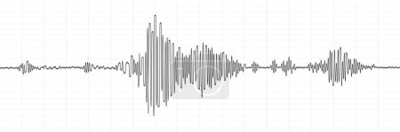 Erdbebenseismographen-Welle. Tektonische Aktivität, Bodenschwingungen oder Erdbebenamplitudenmessdiagramm, Tsunami-Naturkatastrophen-Erkennungsvektorgraph mit Seismometer-Wellenlinie