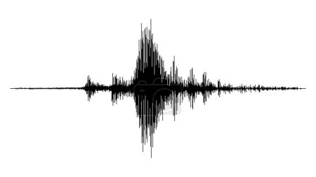 Illustration for Earthquake seismograph wave, seismic activity vibration sound graph. Vector seismogram, ground motion waveform of earthquake. Quake sound wave record diagram, seismology and natural disaster themes - Royalty Free Image